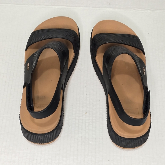 Reef Water Vista Higher Sandals Women's Size 8 Black Tan Platform Vacation - Picture 6 of 13